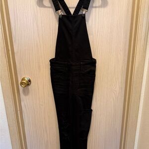 American Eagle Outfitters Black Denim Overalls